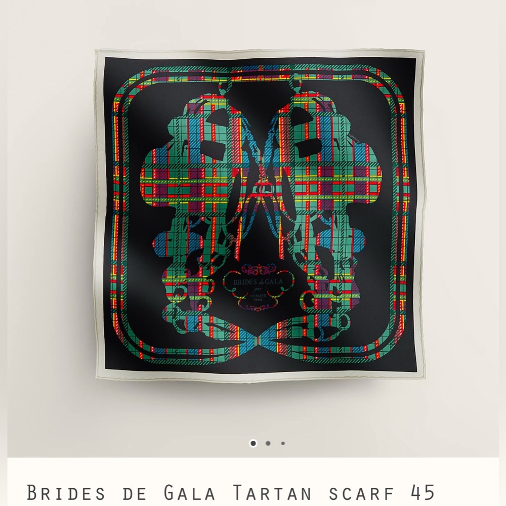 HERMES Silk Scarf -Brides de Gala Tartan scarf 45